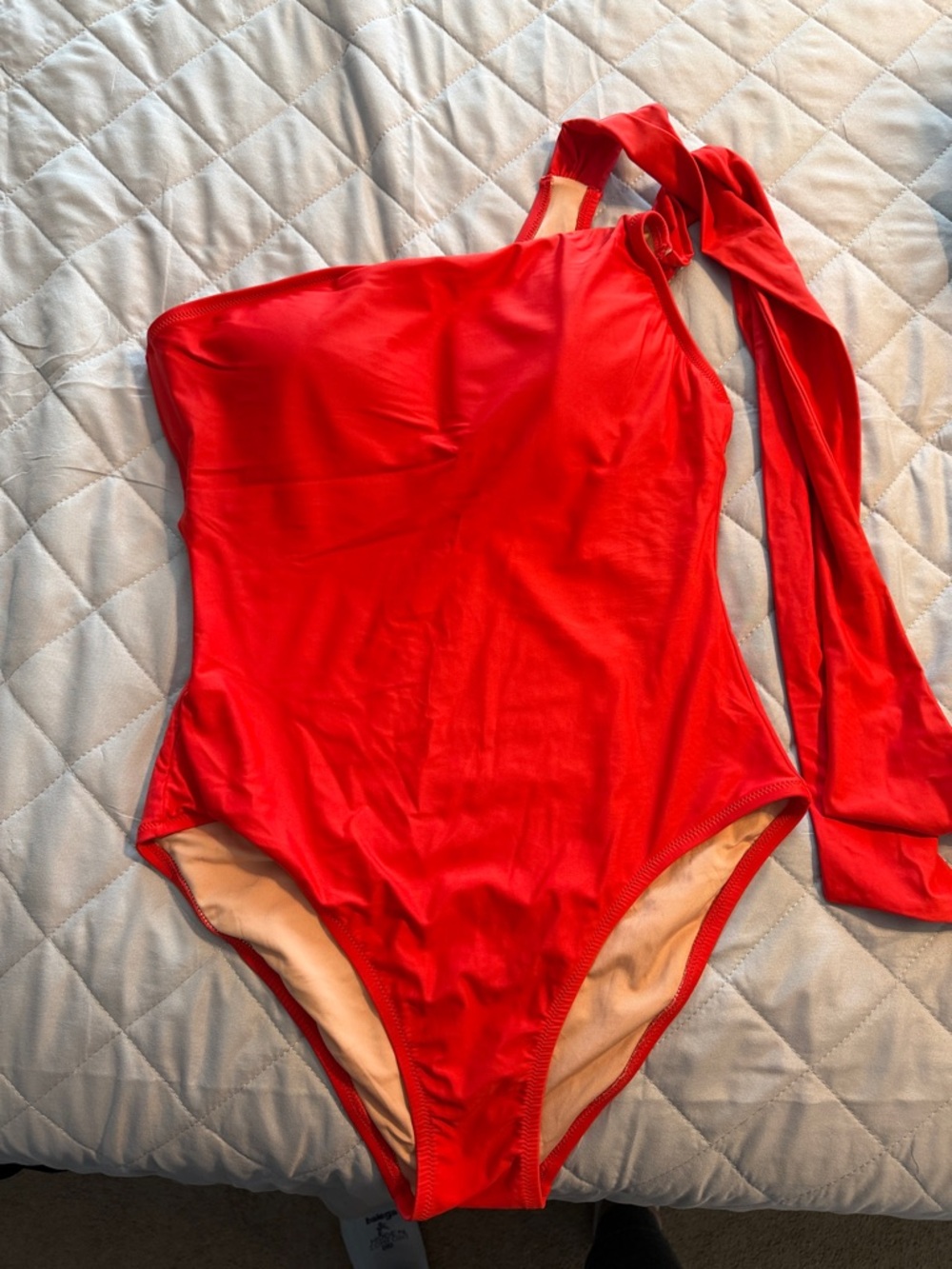 J. Crew Red One-Shoulder Women's One-Piece Swimsuit